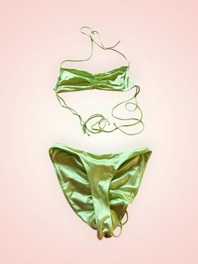 Light Green String Bikini Set, sz small